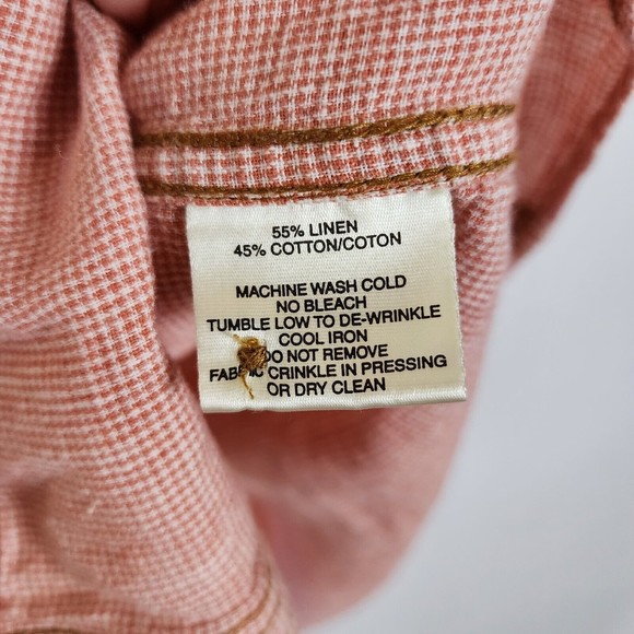 Cooper Jones Supply Linen Cotton Casual Button Down Rust Orange Size Large - Picture 5 of 7